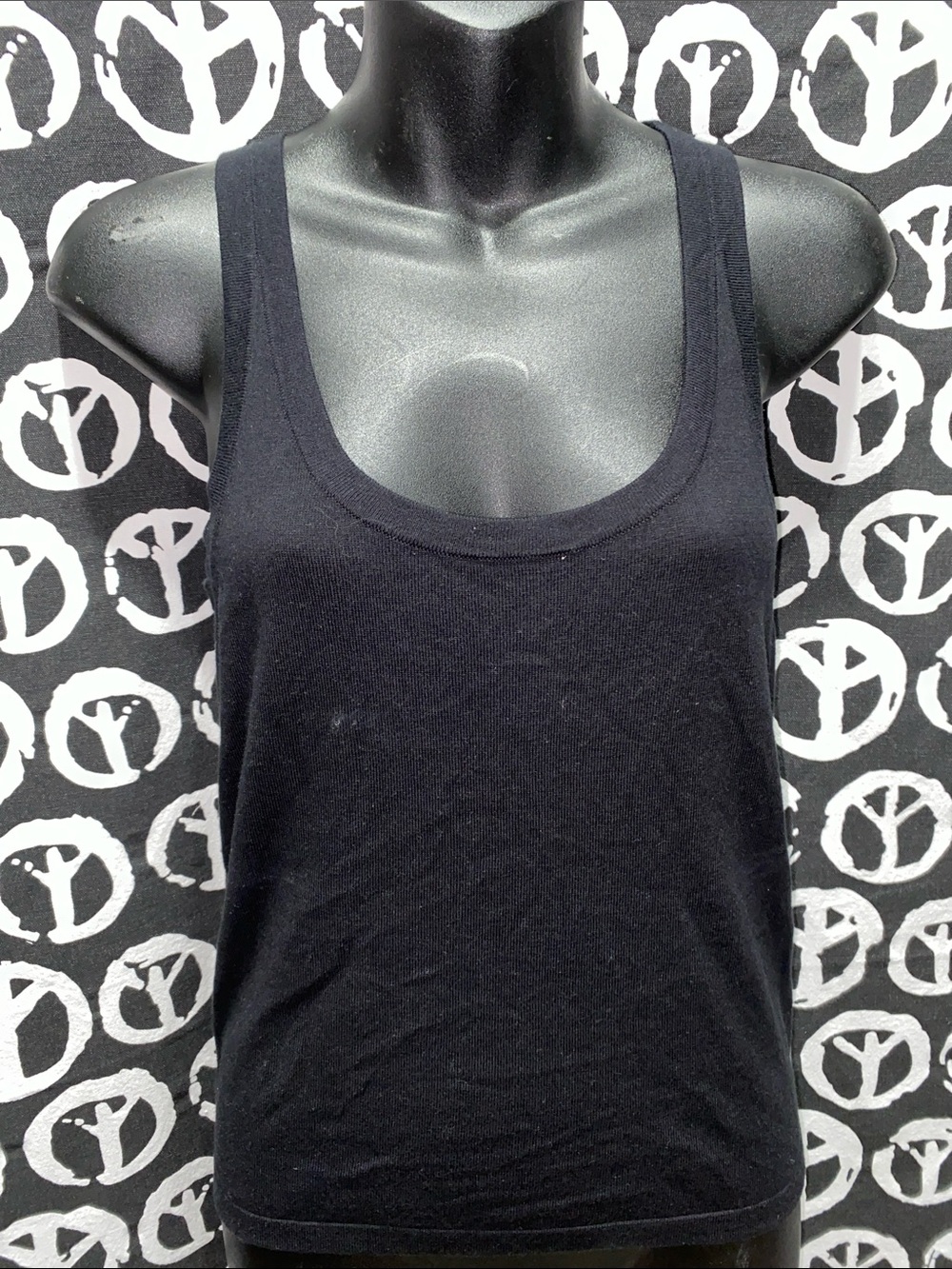 ELYSE WALKER Scoop Neckline Black Tank Top SZ S